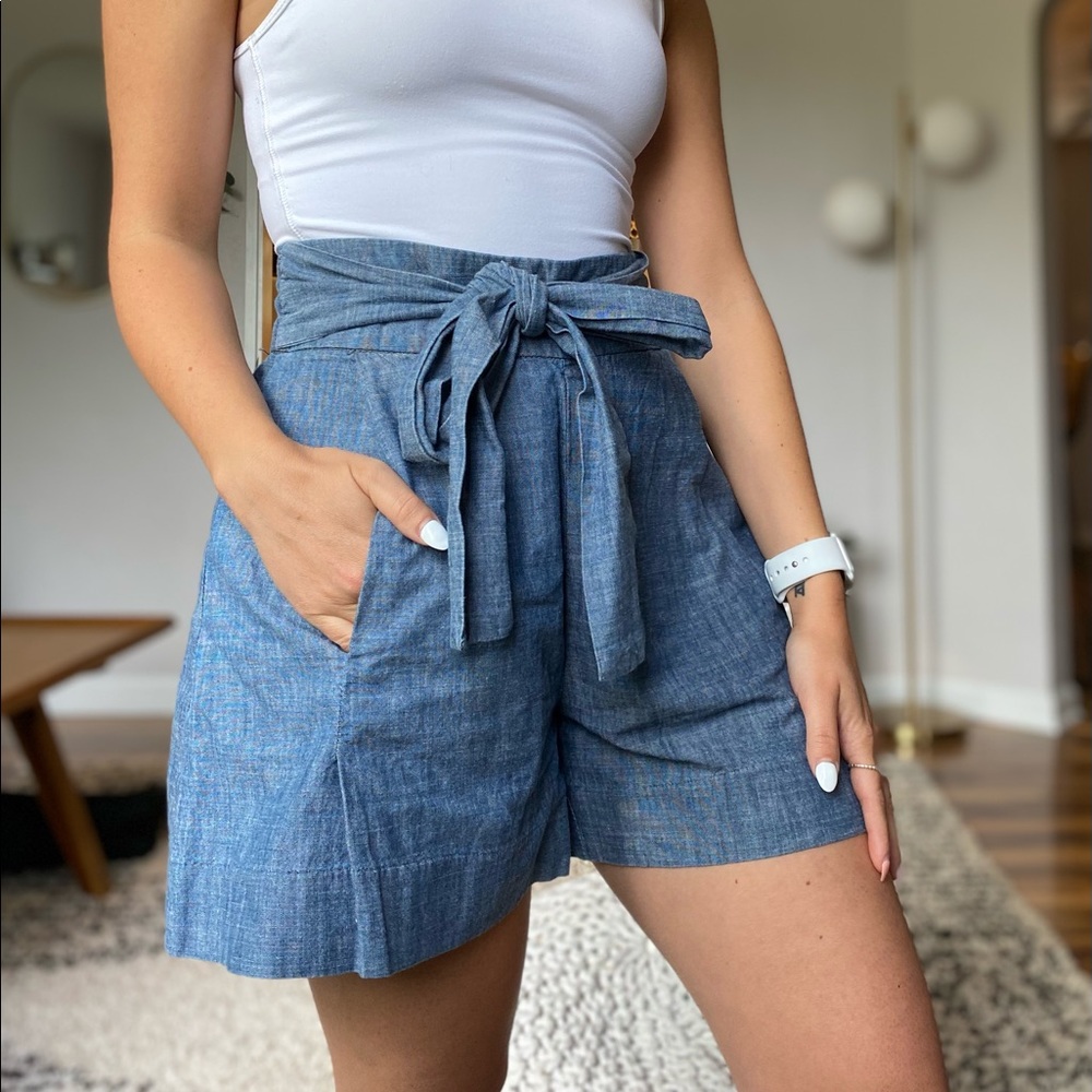 J. crew high-waisted paper bag shorts